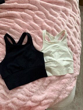 FP Movement by Free People Racerback Crop Tank - Black & White